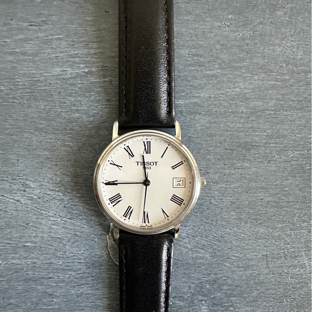 NWOT Tissot Black Leather Watch